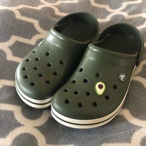 Military green crocs shoes